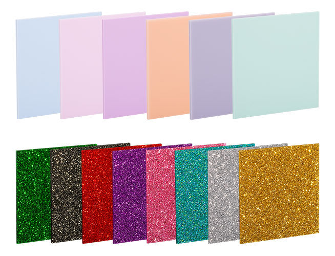Pastel & Glitter Acrylic - SAMPLE CHIP SET