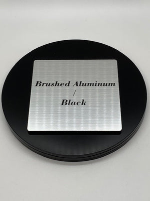 Rowmark Two-Tone (2 ply) Brushed Aluminum/Black Acrylic