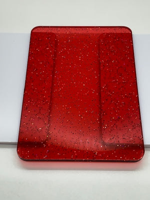 Transparent Glitter Red Acrylic